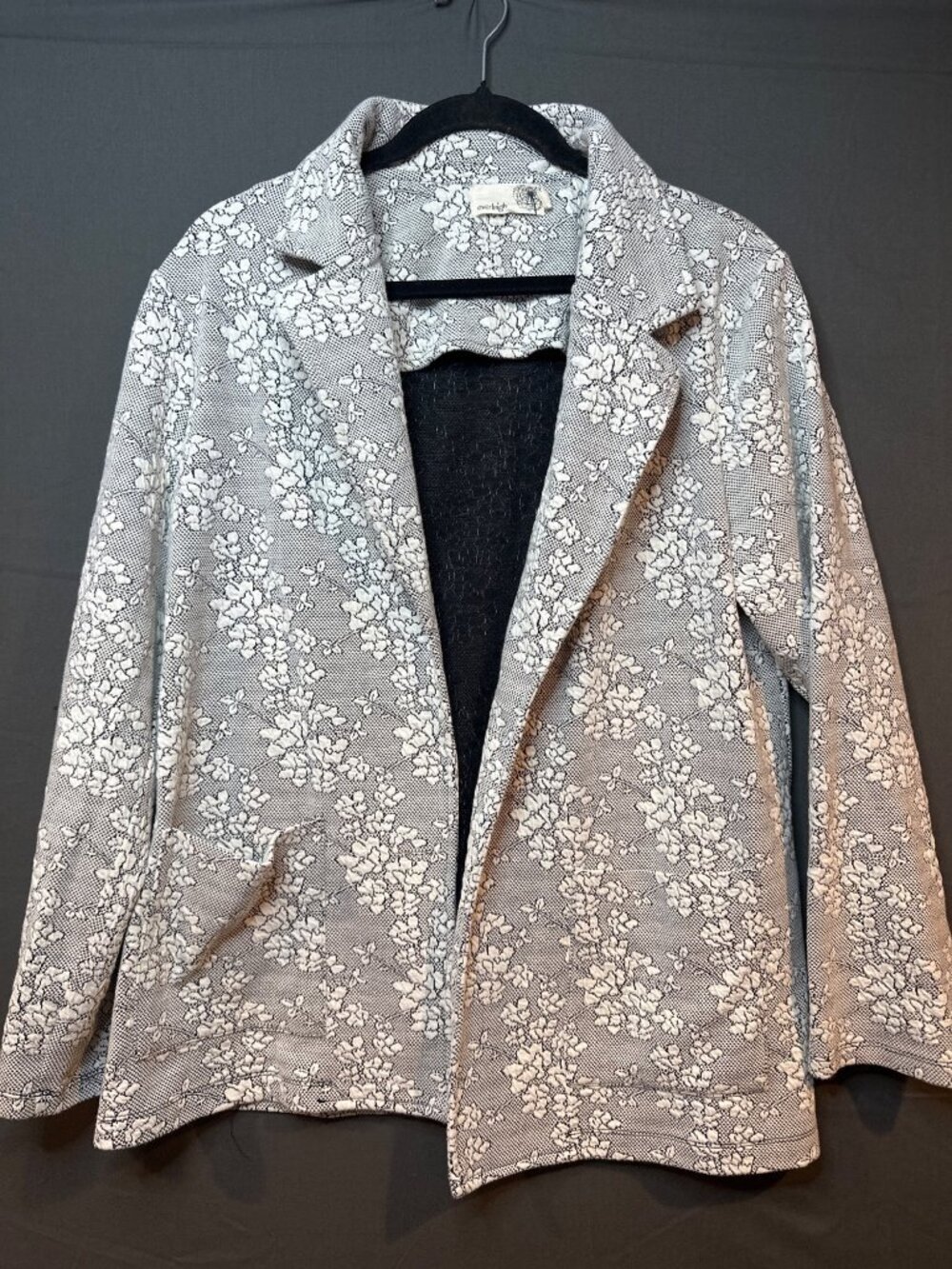 Everleigh Small Floral Jacquard Blazer Cotton Stretch Academia Preppy Cottagecor